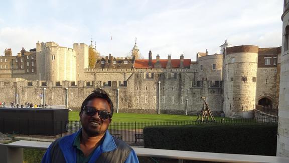 Neeraj Rajasekar at a castle
